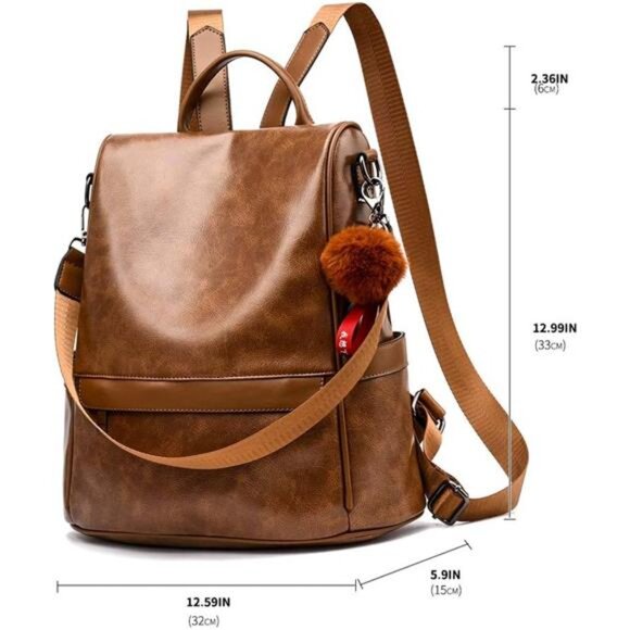 Women Backpack Purse PU Leather Anti-theft Casual Shoulder Bag Fashion main image 5